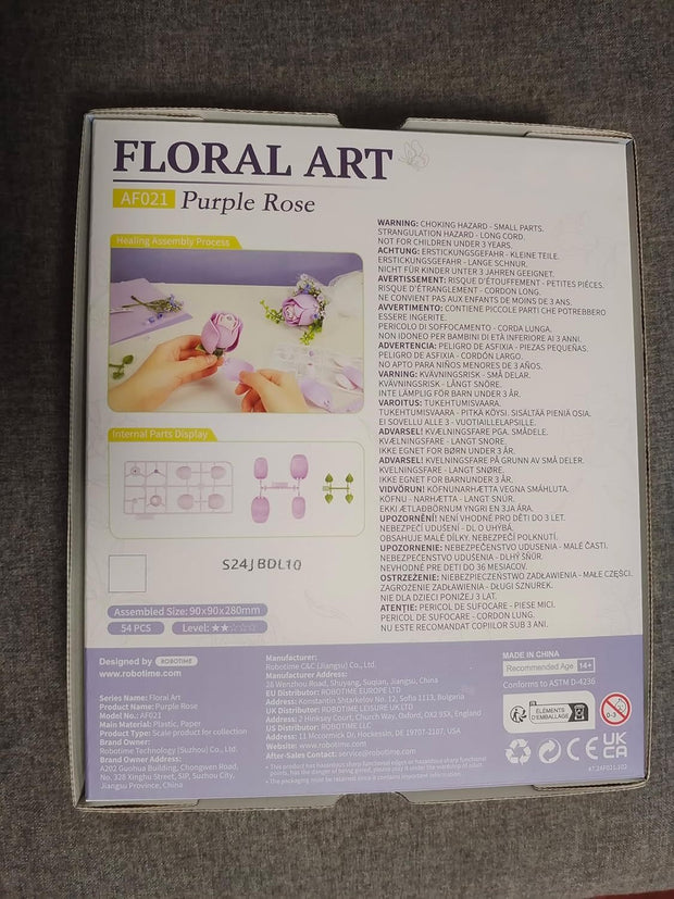 ROBOTIME Artificial Flowers For Home Bedroom Living Room Decor, Gifts For Women Valentine, Purple Rose