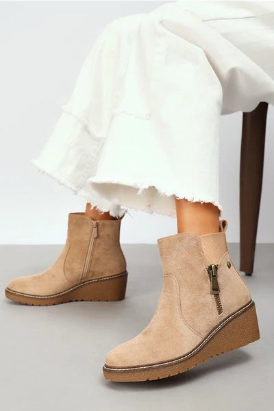 Side Zip Platform Ankle Shoes