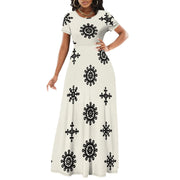 Women's Short Sleeve Loose Plain Maxi Dresses Casual Long Dresses