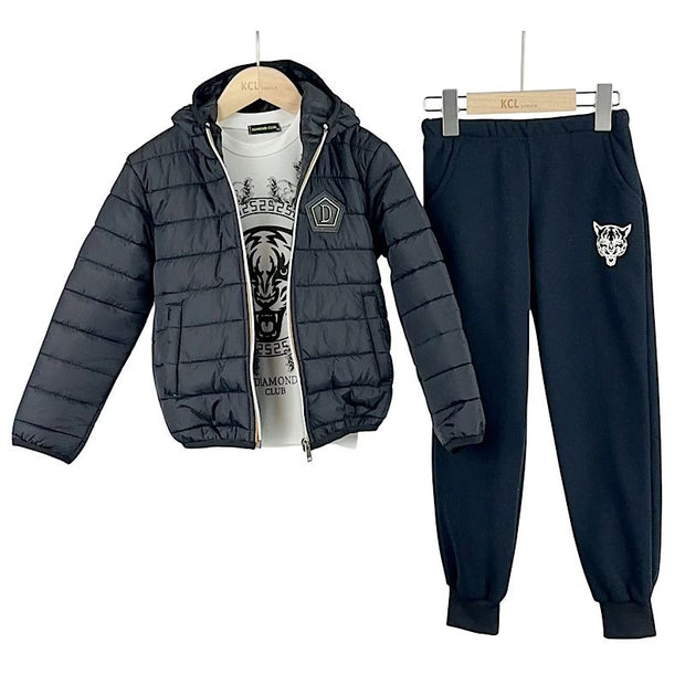 Boys Black 3pc Jacket Set 1-5 Years