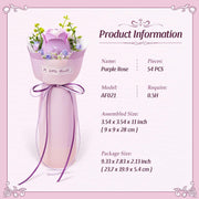 ROBOTIME Artificial Flowers For Home Bedroom Living Room Decor, Gifts For Women Valentine, Purple Rose