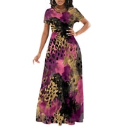 Women's Short Sleeve Loose Plain Maxi Dresses Casual Long Dresses