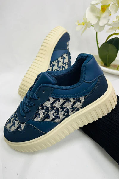 Mesh Detailing Chunky Sole Lace Up Trainer