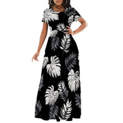 Women's Short Sleeve Loose Plain Maxi Dresses Casual Long Dresses