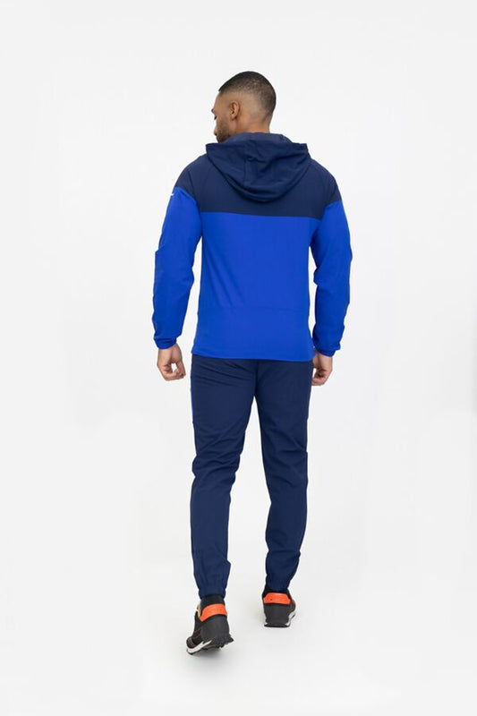 Blue Softshell Hooded Windbreaker Jacket With Jogger