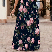 Women's Short Sleeve Loose Plain Maxi Dresses Casual Long Dresses