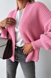 Bella Pocket Detail Knitted Cardigan-Pink - Beyond paradise