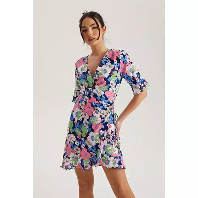 Lex Floral Mini Wrap Dress - Beyond paradise