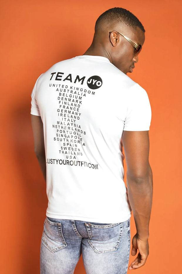 Mens White JYO Logo Print T-Shirt