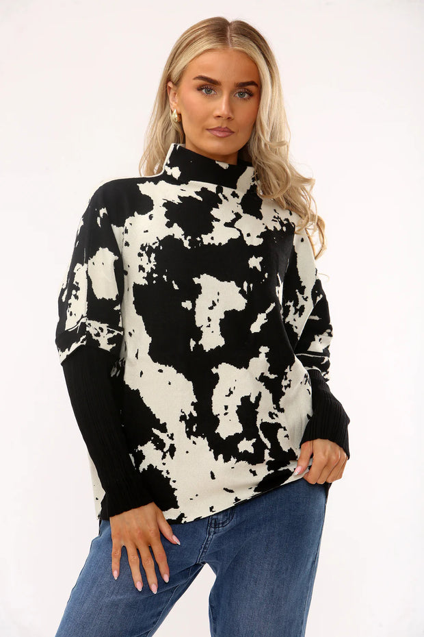 COW PRINT JUMPER
