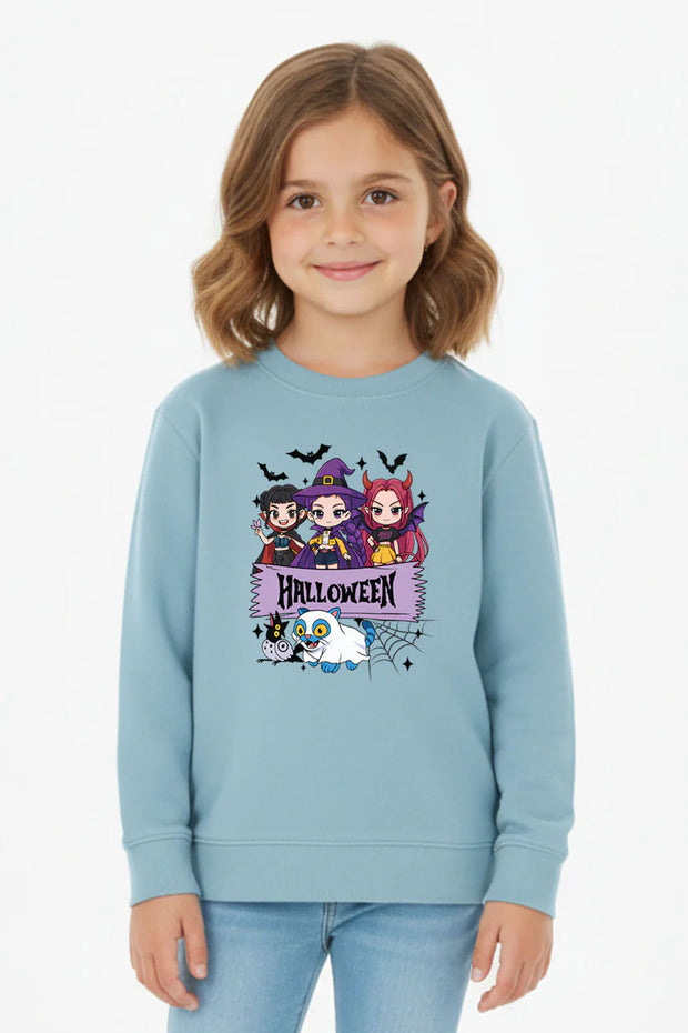 Kids Spooky K-Pop Halloween Printed Sweatshirt
