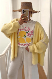 Sadie Contrast Knitted Cardigan-Pink - Beyond paradise