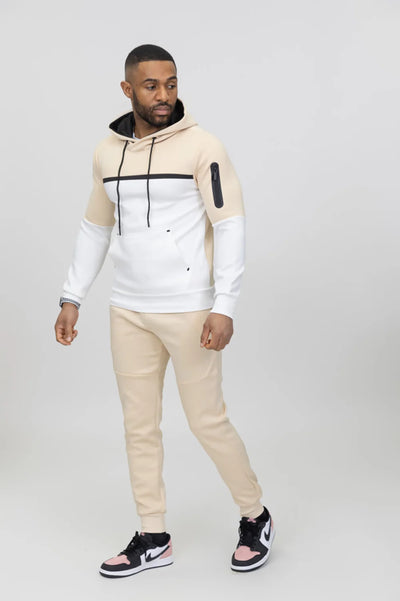 Beige Dual-Tone Activewear Set with Stylish Design