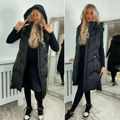 Nelly Padded Tag Zipper Gilet - Beyond paradise