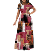 Women's Short Sleeve Loose Plain Maxi Dresses Casual Long Dresses