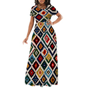 Women's Short Sleeve Loose Plain Maxi Dresses Casual Long Dresses