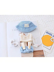 5PCS-Set Cute Hat Shoes Doll Clothes Outfit Set For LABUBU 15CM-17CM Doll, Adorable Dress Up Accessories For Doll - Dolls Not Included