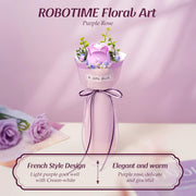 ROBOTIME Artificial Flowers For Home Bedroom Living Room Decor, Gifts For Women Valentine, Purple Rose