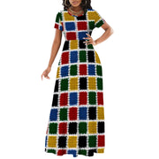 Women's Short Sleeve Loose Plain Maxi Dresses Casual Long Dresses