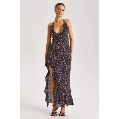 Floral Ruffle Strappy Maxi Dress - Beyond paradise