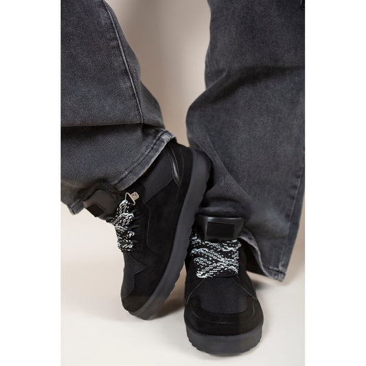Lace Up Faux Fur Trainers