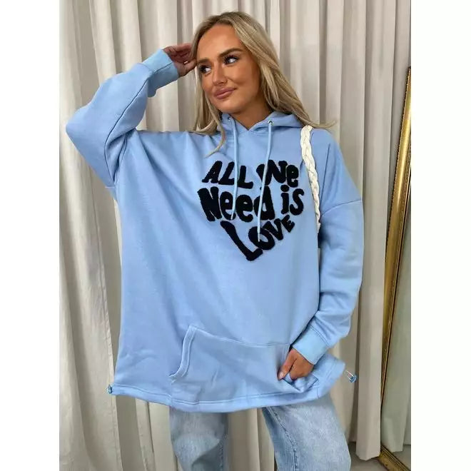 We Need Is Love Oversized Hoodie