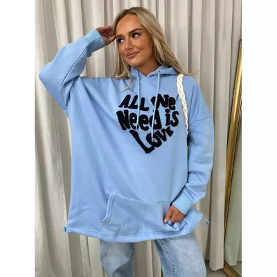 We Need Is Love Oversized Hoodie - Beyond paradise