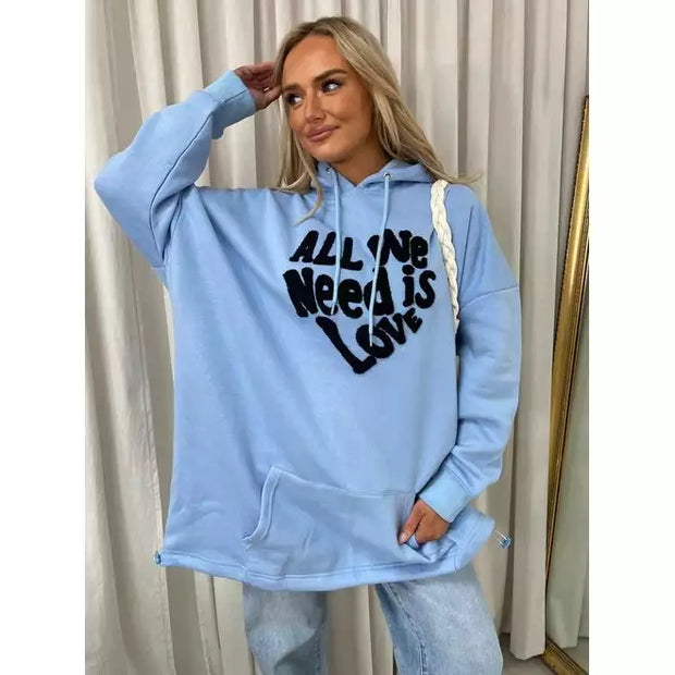 We Need Is Love Oversized Hoodie - Beyond paradise