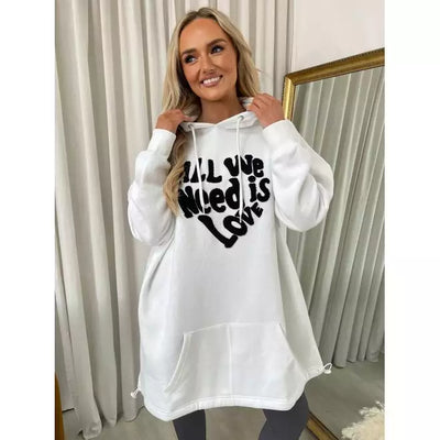 We Need Is Love Oversized Hoodie - Beyond paradise