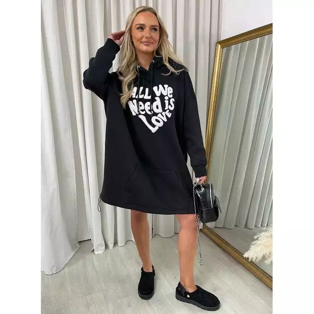 We Need Is Love Oversized Hoodie - Beyond paradise