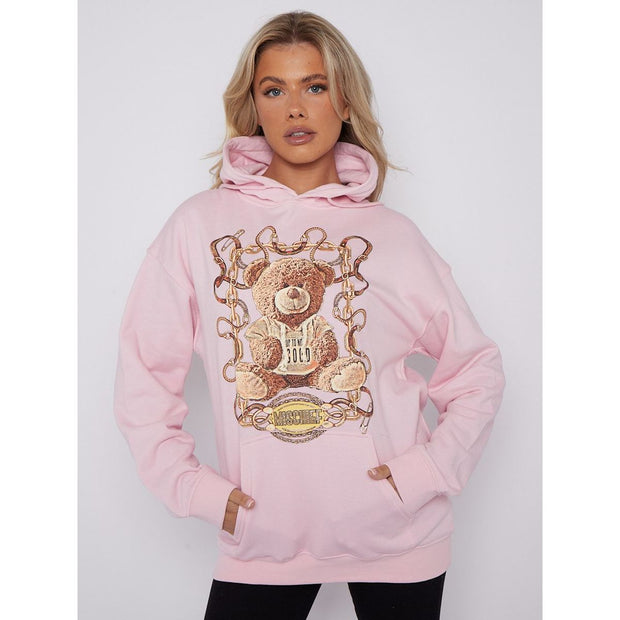 Mischief Teddy Graphic Print Hoodie