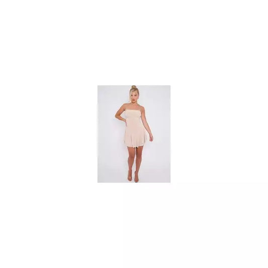 Frill Detail Slinky Bandeau Dress