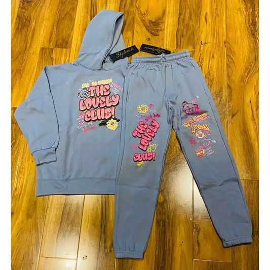 Kids Lovely Club Slogan Fleece Co-ord