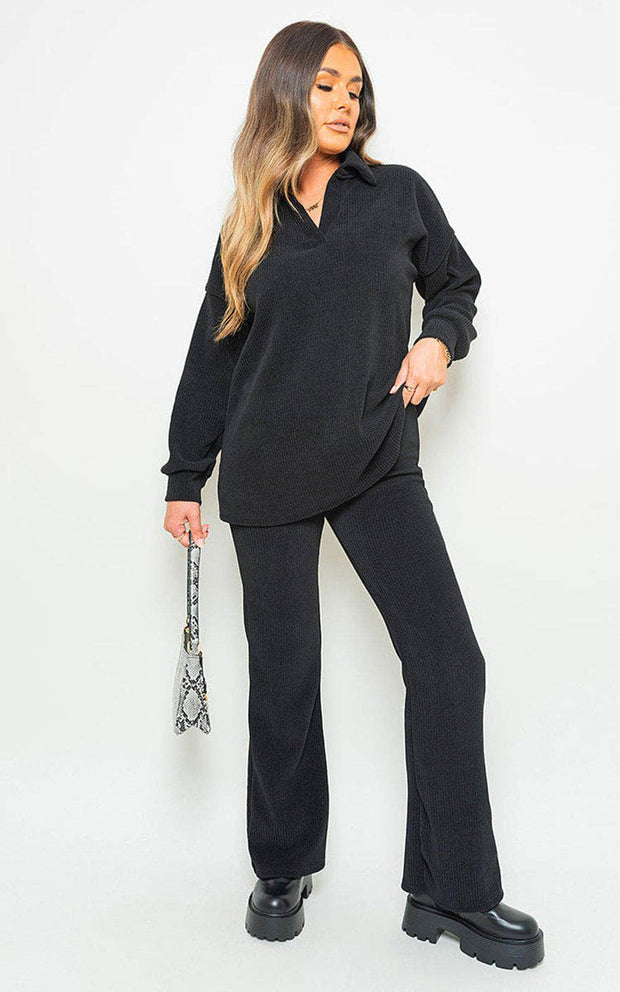 Collared Long Sleeve & Trouser Co-ord Set - Beyond paradise